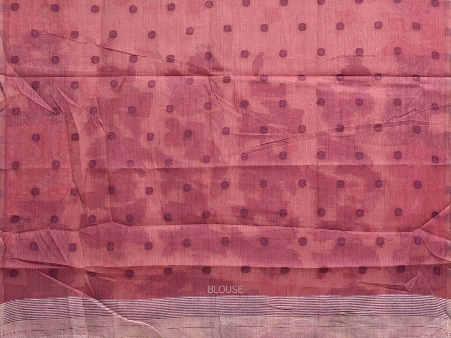 Light Pink Dhakai Jamdani Cotton Viscose Saree with Floral Pallu and Border Design dj0264