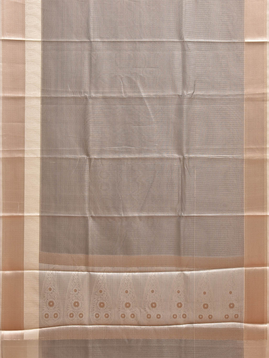 Grey and Cream Dhakai Jamdani Cotton Kota Tissue Saree with Mango Pallu Design dj0274