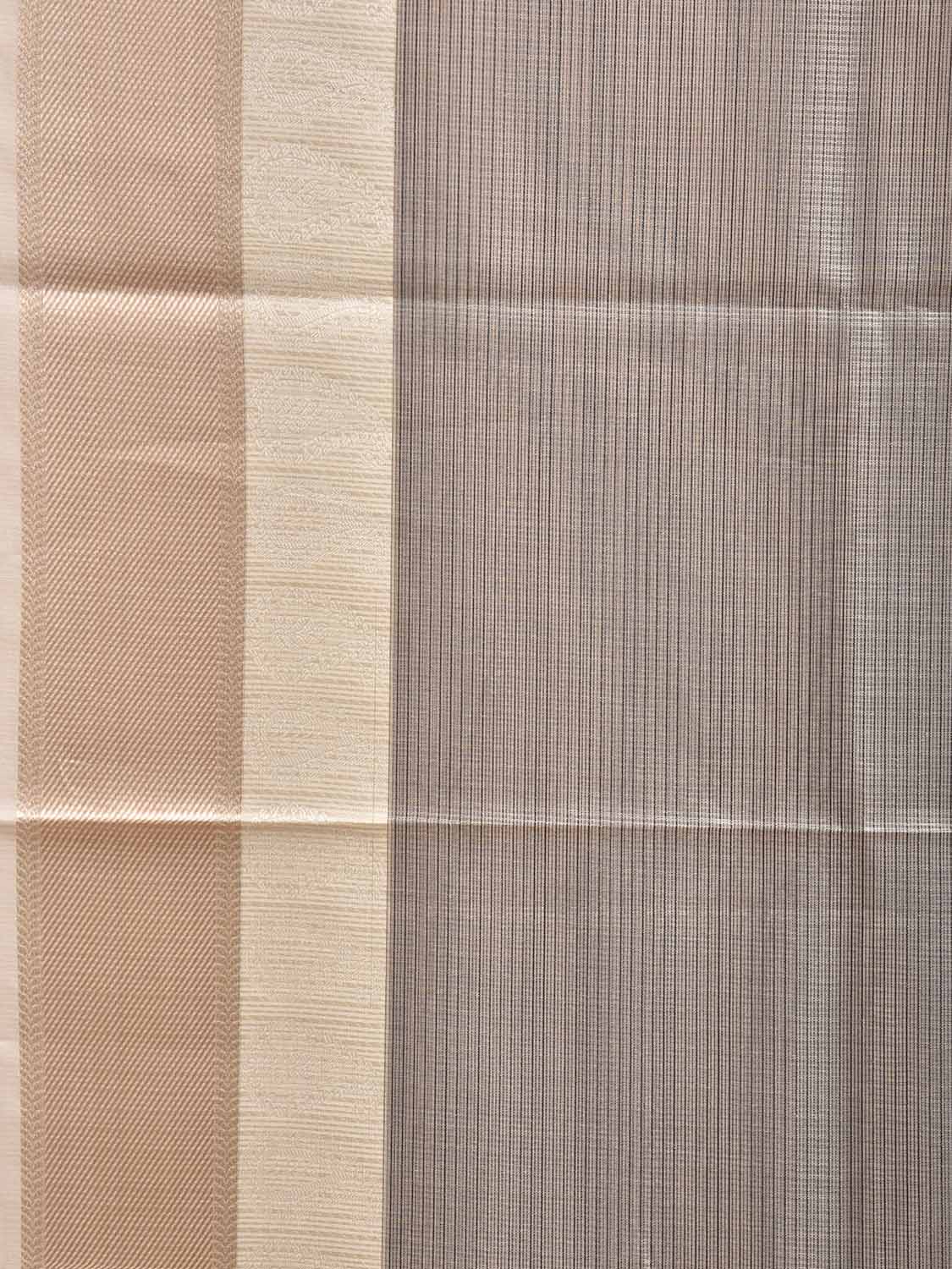 Grey and Cream Dhakai Jamdani Cotton Kota Tissue Saree with Mango Pallu Design dj0274
