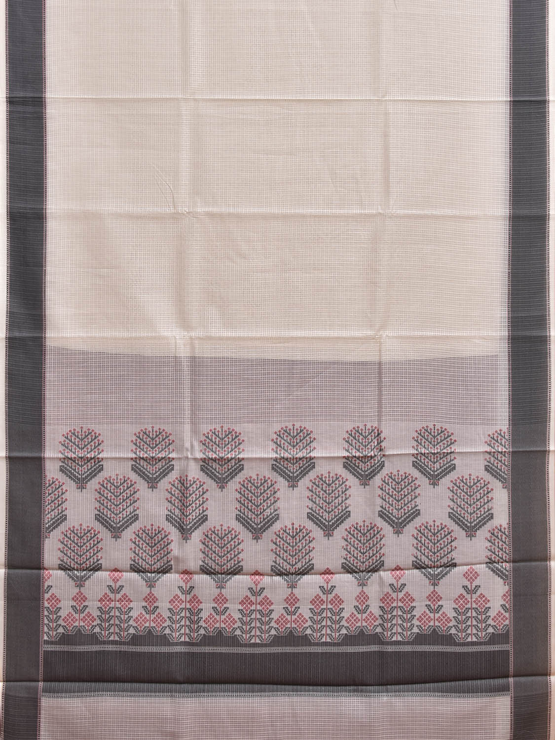 Black and White Dhakai Jamdani Cotton Viscose Kota Saree with Pallu Design dj0275
