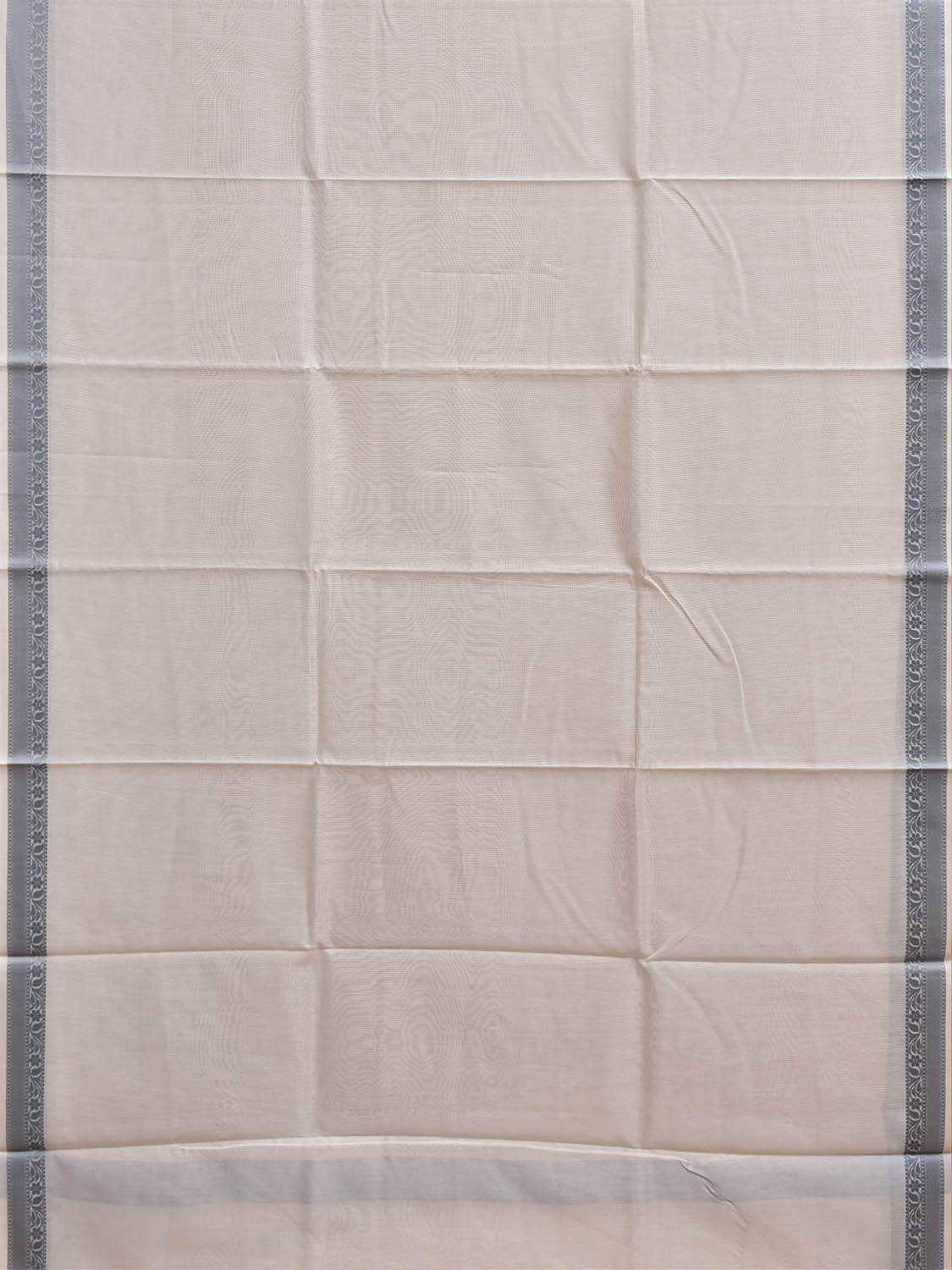 White and Grey Dhakai Jamdani Cotton Viscose Kota Saree with Small Border Design dj0276