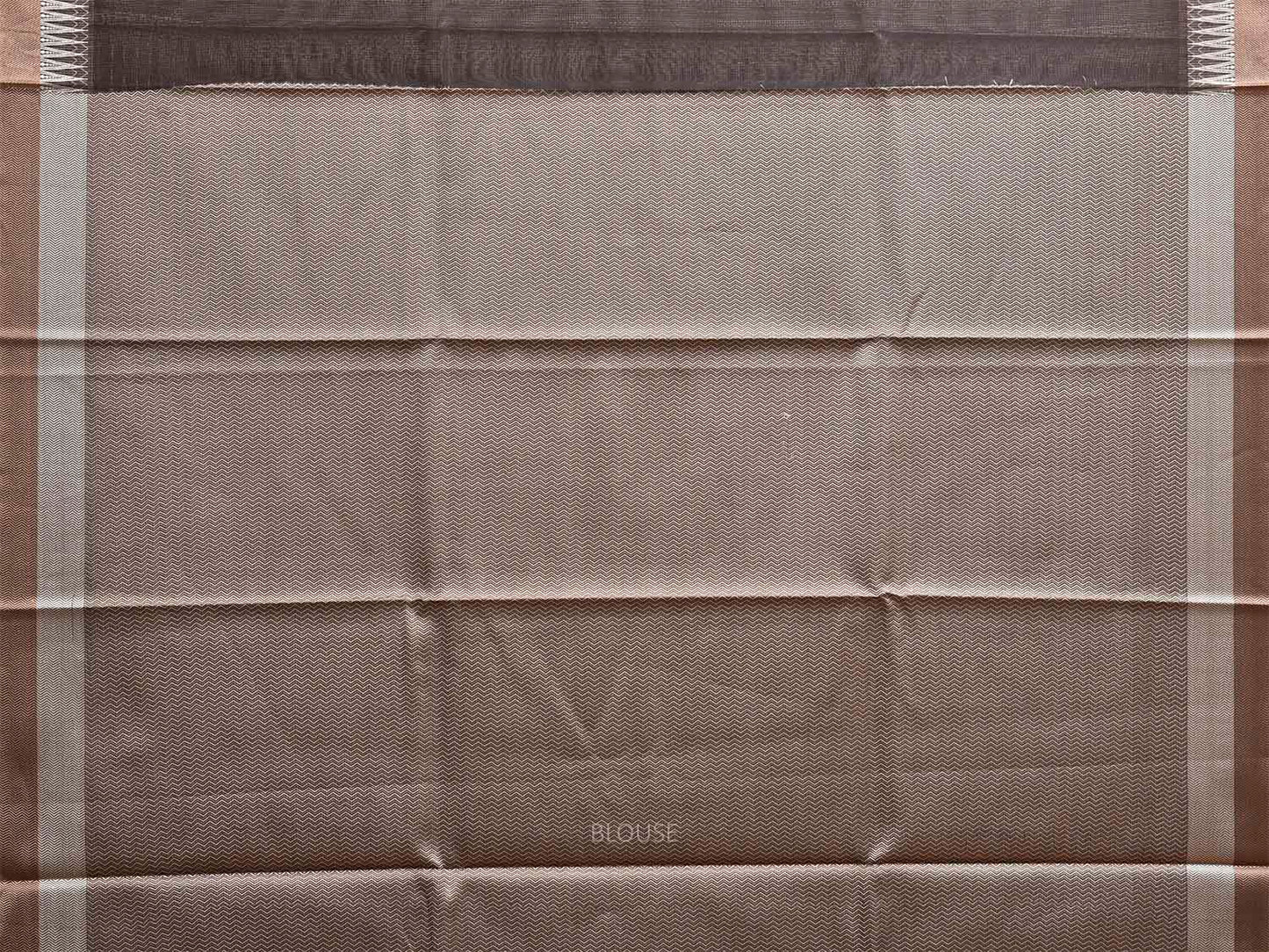 Black and Light Grey Dhakai Jamdani Viscose Plain Saree with Pallu and Temple Border Design dj0281