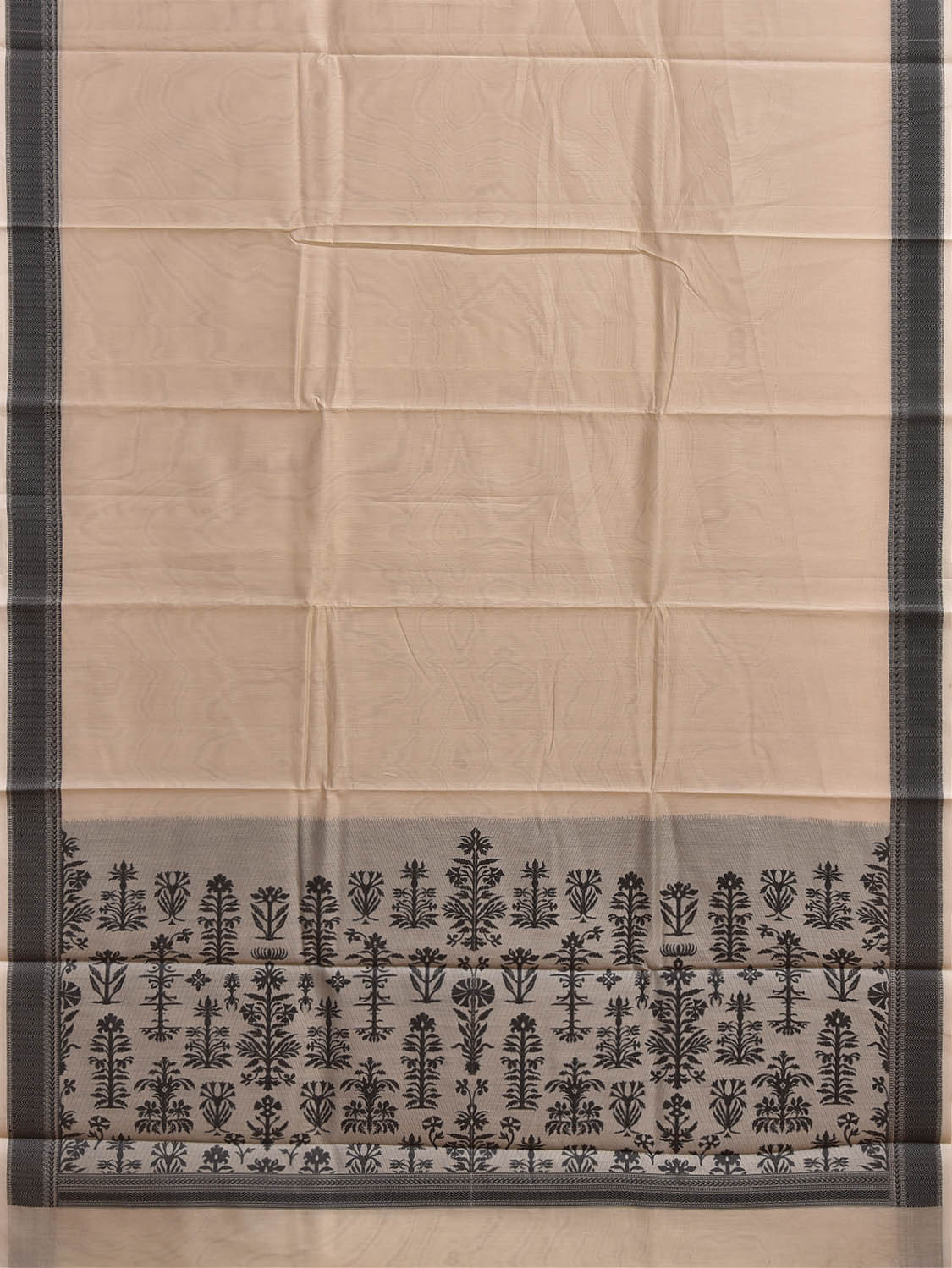White and Black Dhakai Jamdani Cotton Viscose Kota Saree with Border and Pallu Design dj0282