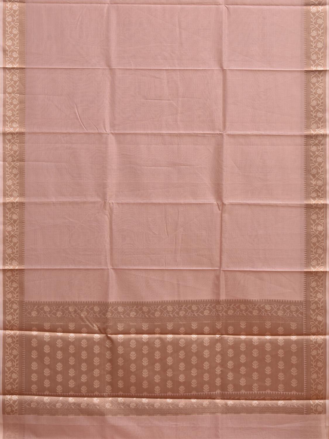 Baby Pink Dhakai Jamdani Cotton Viscose Kota Saree with Pallu and Border Design dj0283