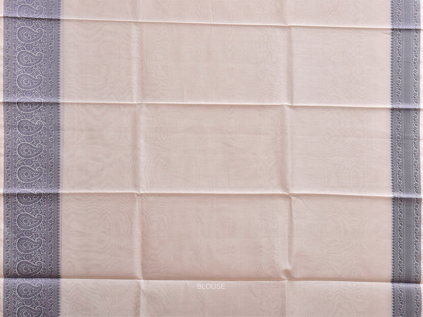 White and Blue Dhakai Jamdani Cotton Viscose Kota Saree with Pasley Border Design dj0286