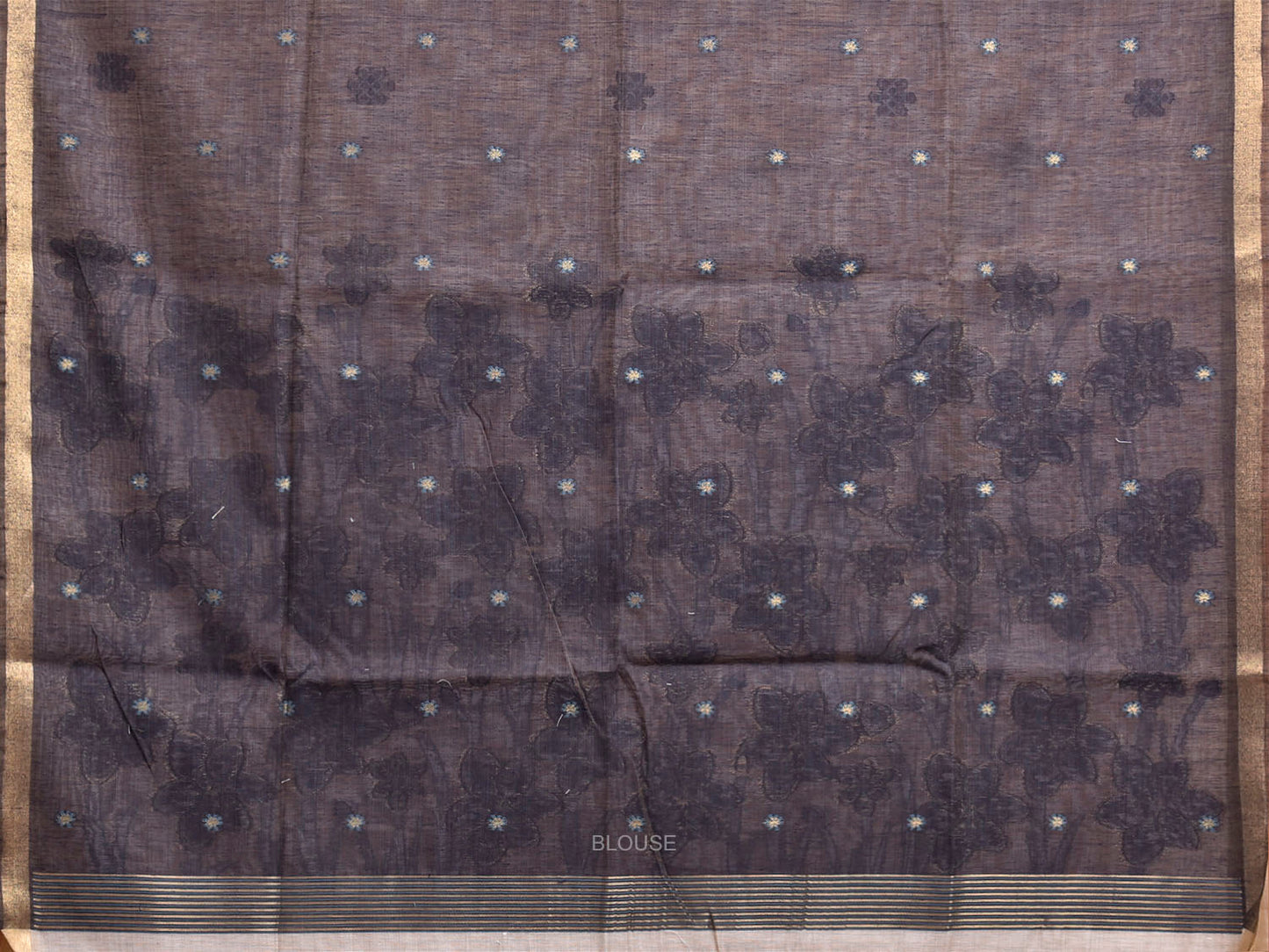 White Dhakai Jamdani Cotton Viscose Saree with Floral Pallu Design dj0293