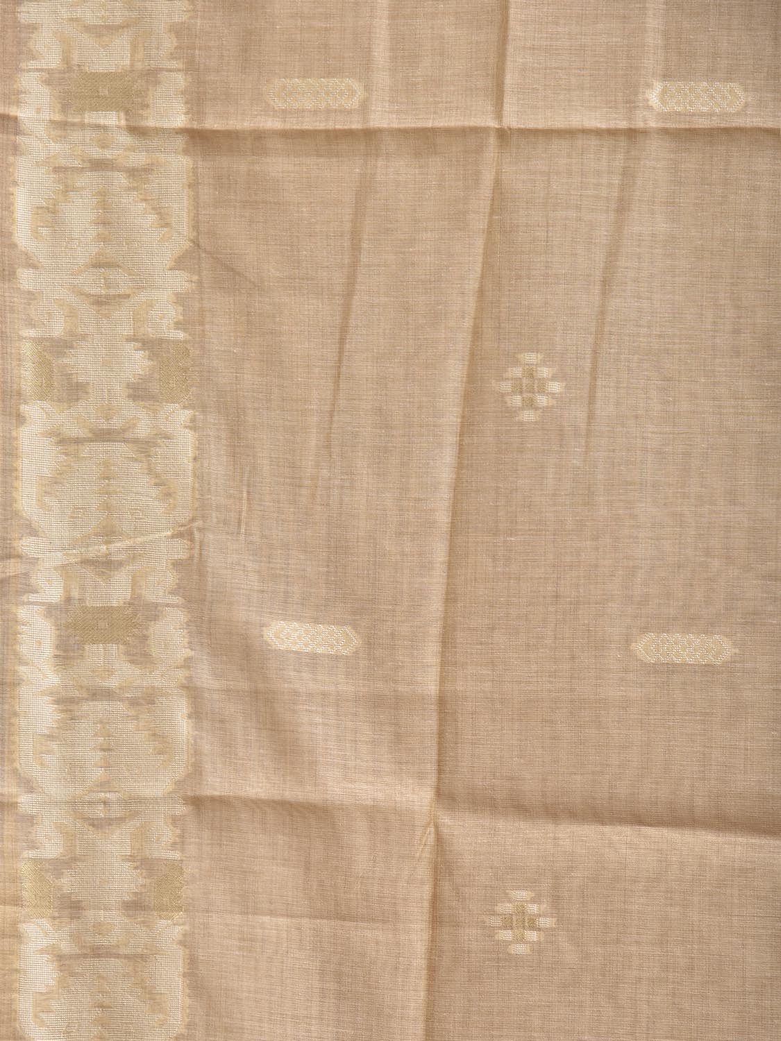 Cream Dhakai Jamdani Cotton Viscose Saree with Geometric Pallu and Border Design dj0306