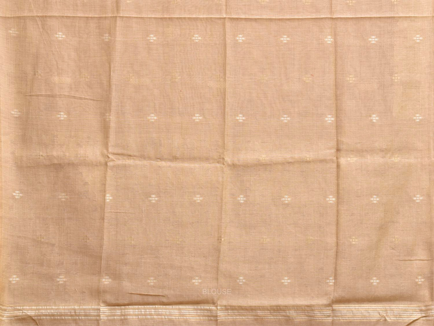 Cream Dhakai Jamdani Cotton Viscose Saree with Geometric Pallu and Border Design dj0306