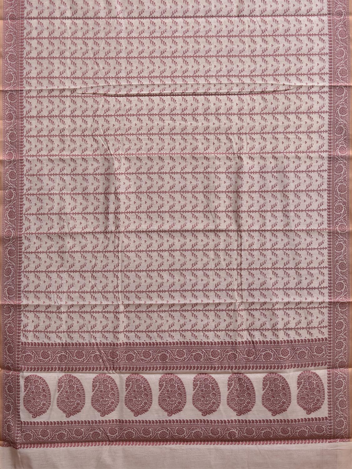 Red and White Dhakai Jamdani Cotton Viscose Saree with All Over and Pallu Design dj0311
