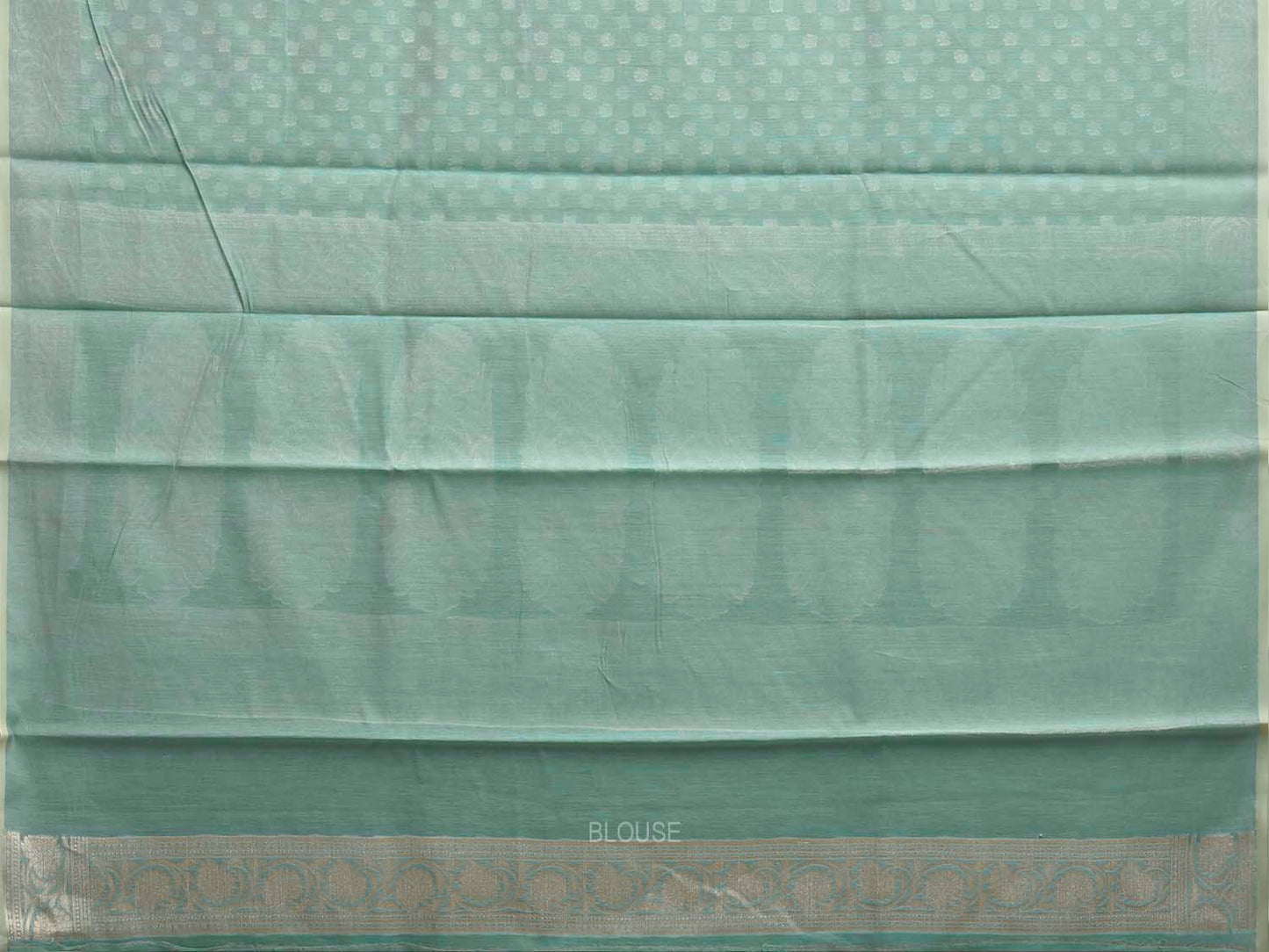 Sea Green Dhakai Jamdani Cotton Viscose Saree with All Over Small Buta and Pallu Design dj0323