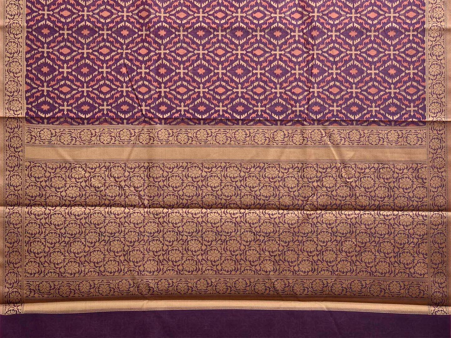 Purple Dhakai Jamdani Cotton Viscose Saree with All Over and Floral Pallu Design dj0325