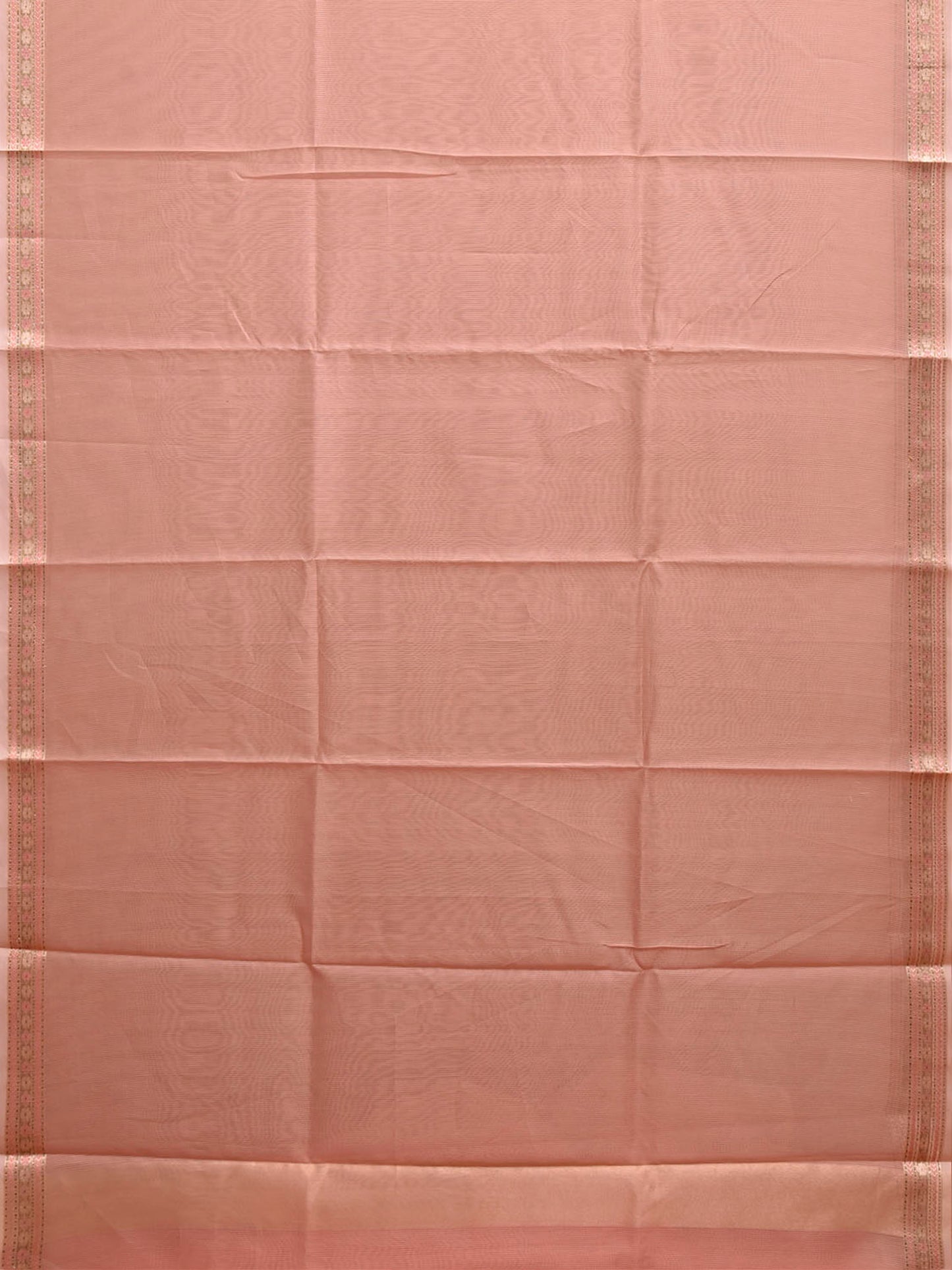 Light Peach Dhakai Jamdani Cotton Viscose Saree with Small Border Design dj0326