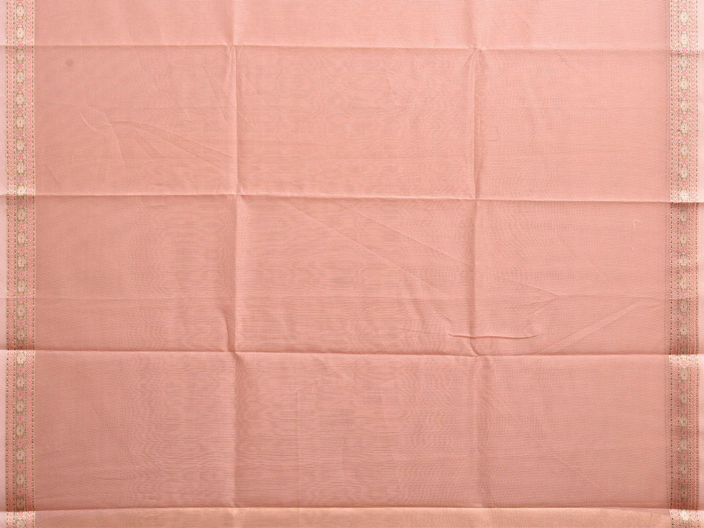 Light Peach Dhakai Jamdani Cotton Viscose Saree with Small Border Design dj0326
