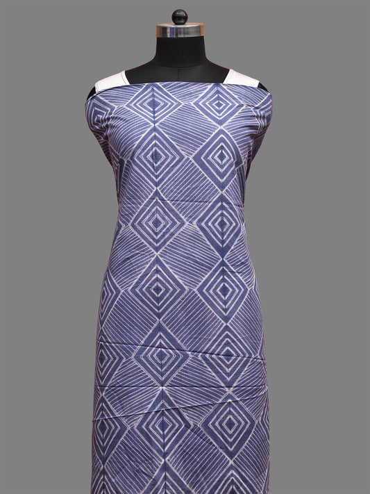 Blue Shibori Cotton Handloom Fabric Top with Grill and Strips Design dm0065