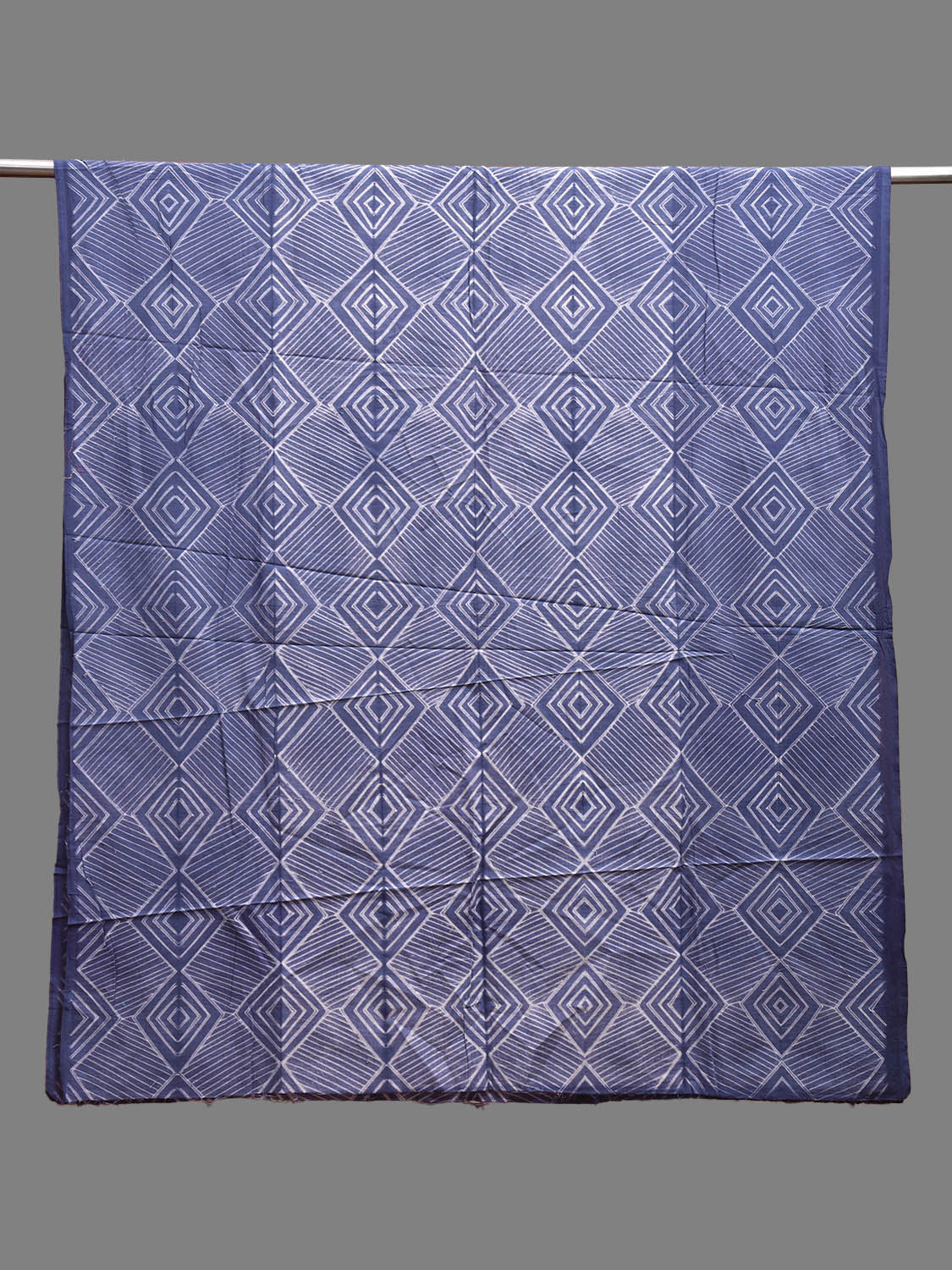 Blue Shibori Cotton Handloom Fabric Top with Grill and Strips Design dm0065