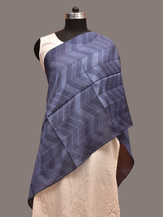 Dark Blue Shibori Sico Stole with Zig-Zag Design ds3599