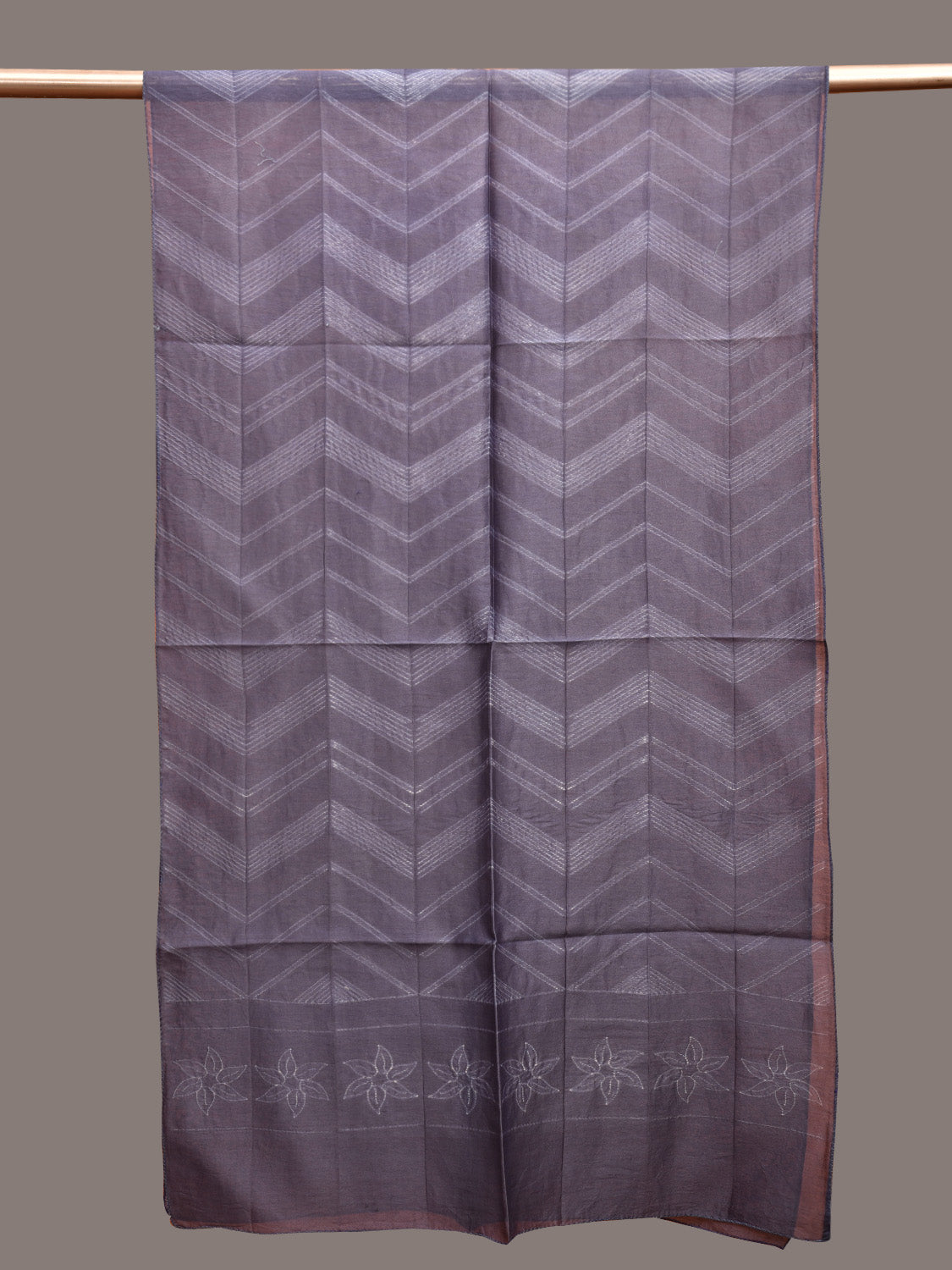 Dark Blue Shibori Sico Stole with Zig-Zag Design ds3599