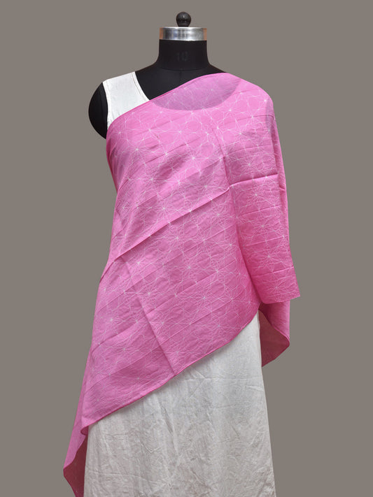 Baby Pink Shibori Sico Stole with Grill Design ds3603