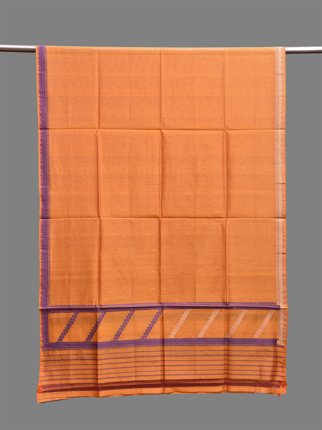 Orange Banaras Cotton Silk Dupatta with Border Design ds3705