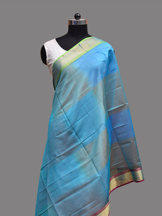 Multicolor Maheshwari Cotton Silk Dupatta with Ganga-Jamuna Border Design ds3706
