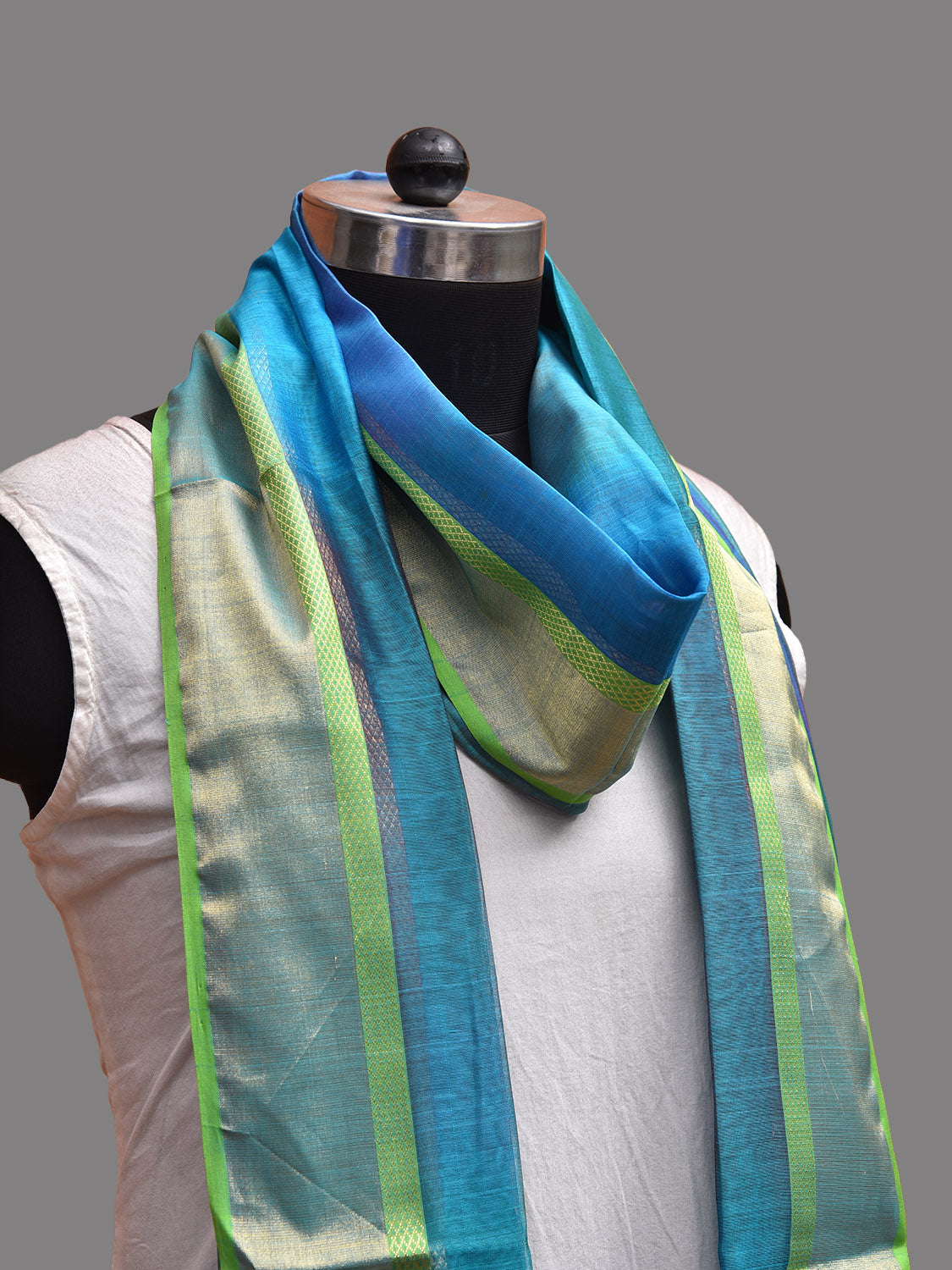 Multicolor Maheshwari Cotton Silk Dupatta with Ganga-Jamuna Border Design ds3706