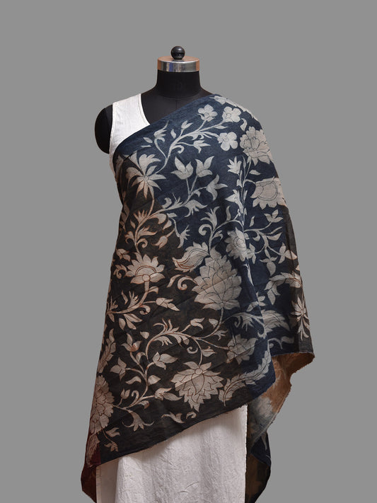 Multicolor Kalamkari Hand Painted Cotton Dupatta with Floral Design ds3820