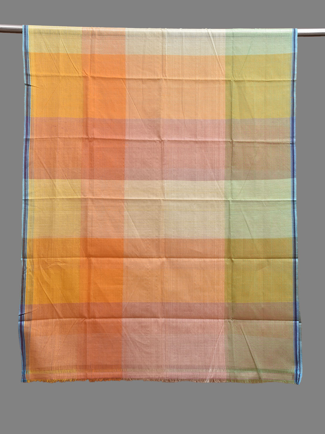 Multicolor Mangalgiri Cotton Handloom Dupatta with Big Checks Design ds3905