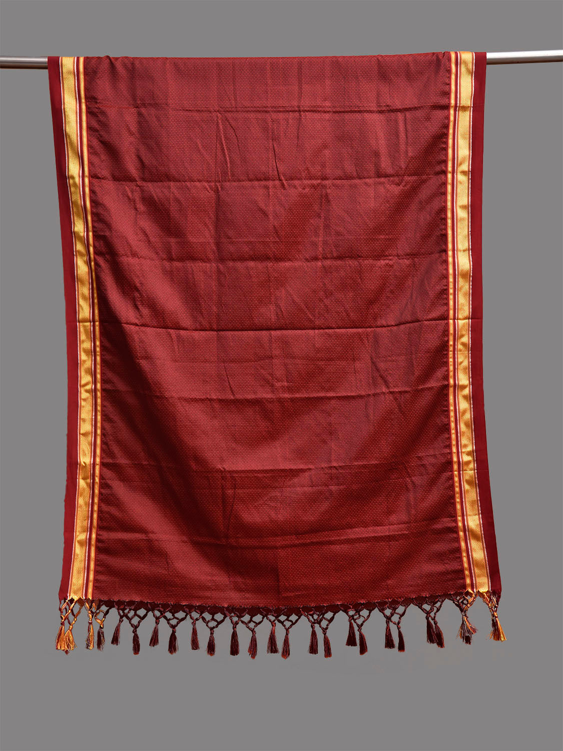 Maroon ilkal Cotton Viscose Dupatta with Zari Border Design ds3926