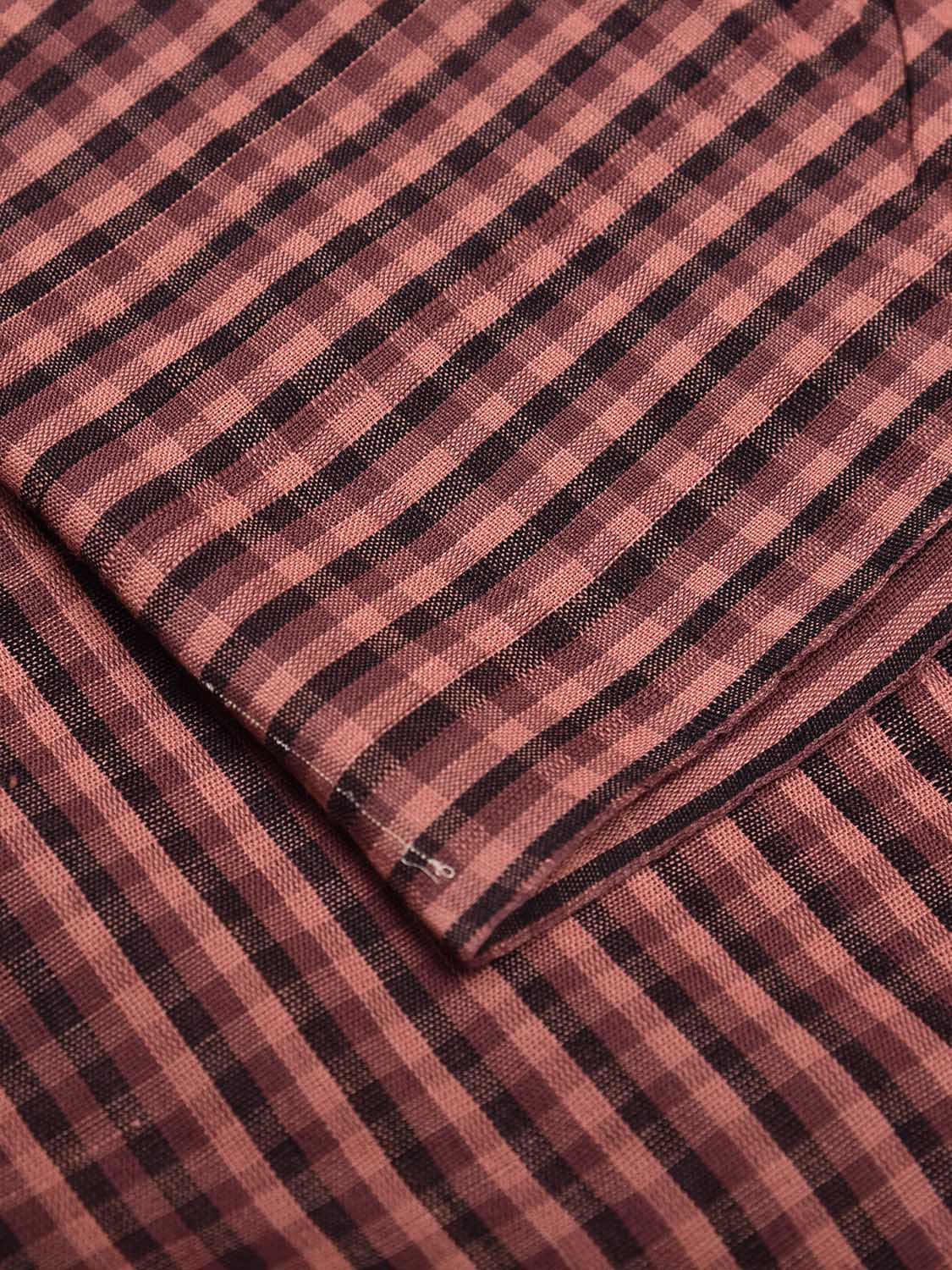 Multicolor Cotton Handloom 2.5mts Fabric with Checks Design f0266