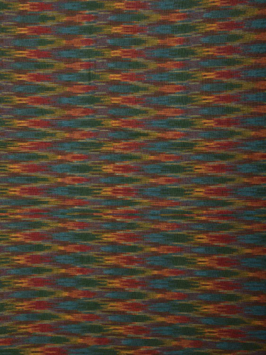 Multicolor Pochampally Ikat Cotton 3mts Fabric with Zig-Zag Design f0297