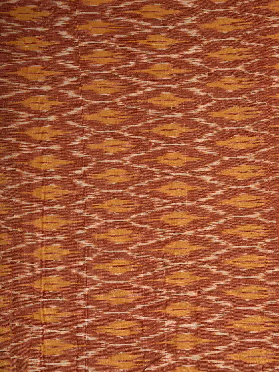 Orange and Yellow Pochampally Ikat Cotton 3mts Fabric with Grill Design f0303