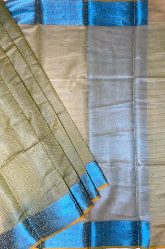 Fancy Raw Silk Saree with Intricate Contrast Border Design b0107ds