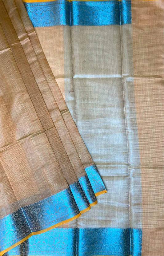 Fancy Raw Silk Saree with Intricate Contrast Border Design b0108ds