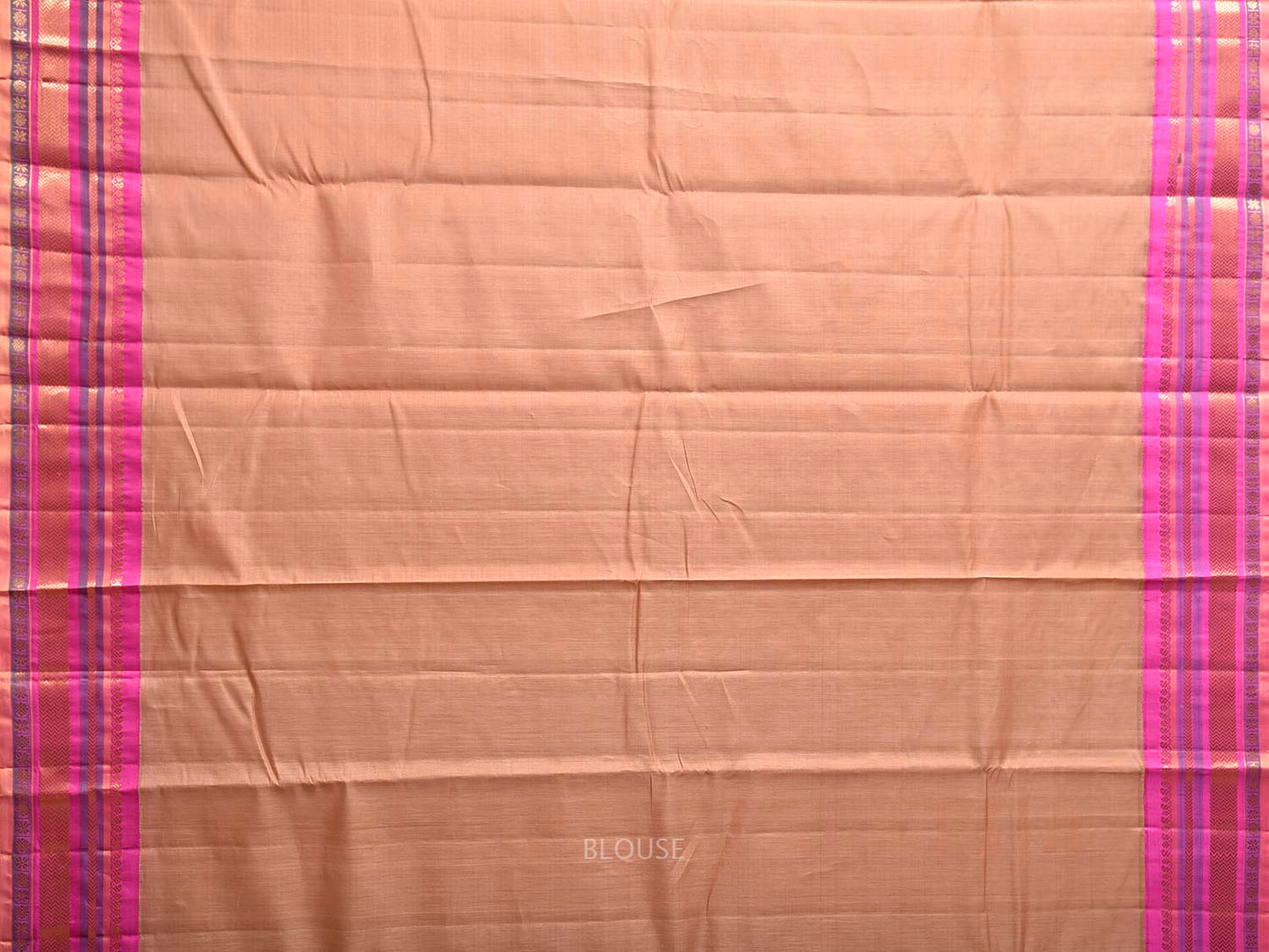 Fawn and Pink Gadwal Cotton Silk Handloom Saree with Pure Silk Border and Pallu Design g0474