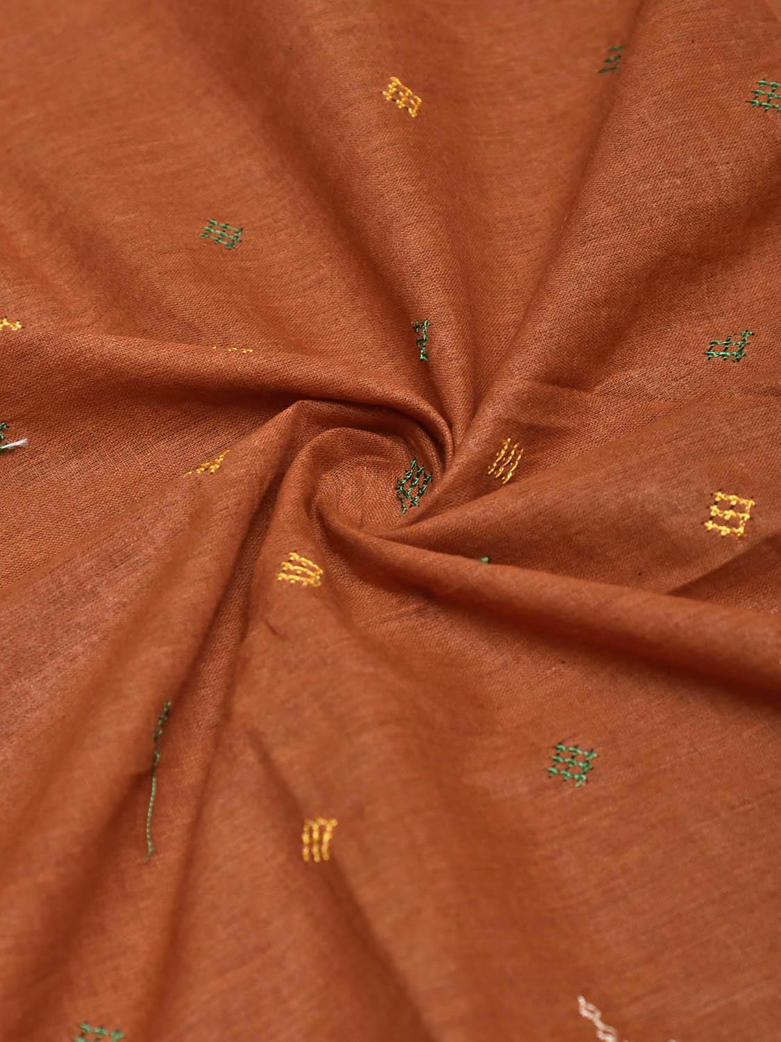 Fawn Kasuti Khadi Cotton Blouse with Peacock Design Length 1mt Width 44 Inches BL0156