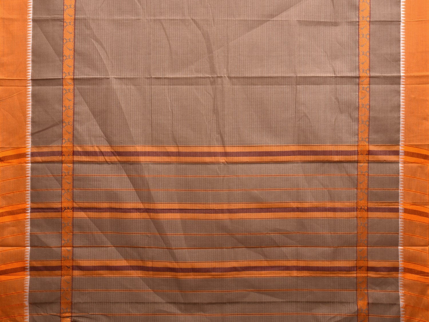 Fawn Narayanpet Cotton Handloom Saree with Big Border Design No Blouse np0913