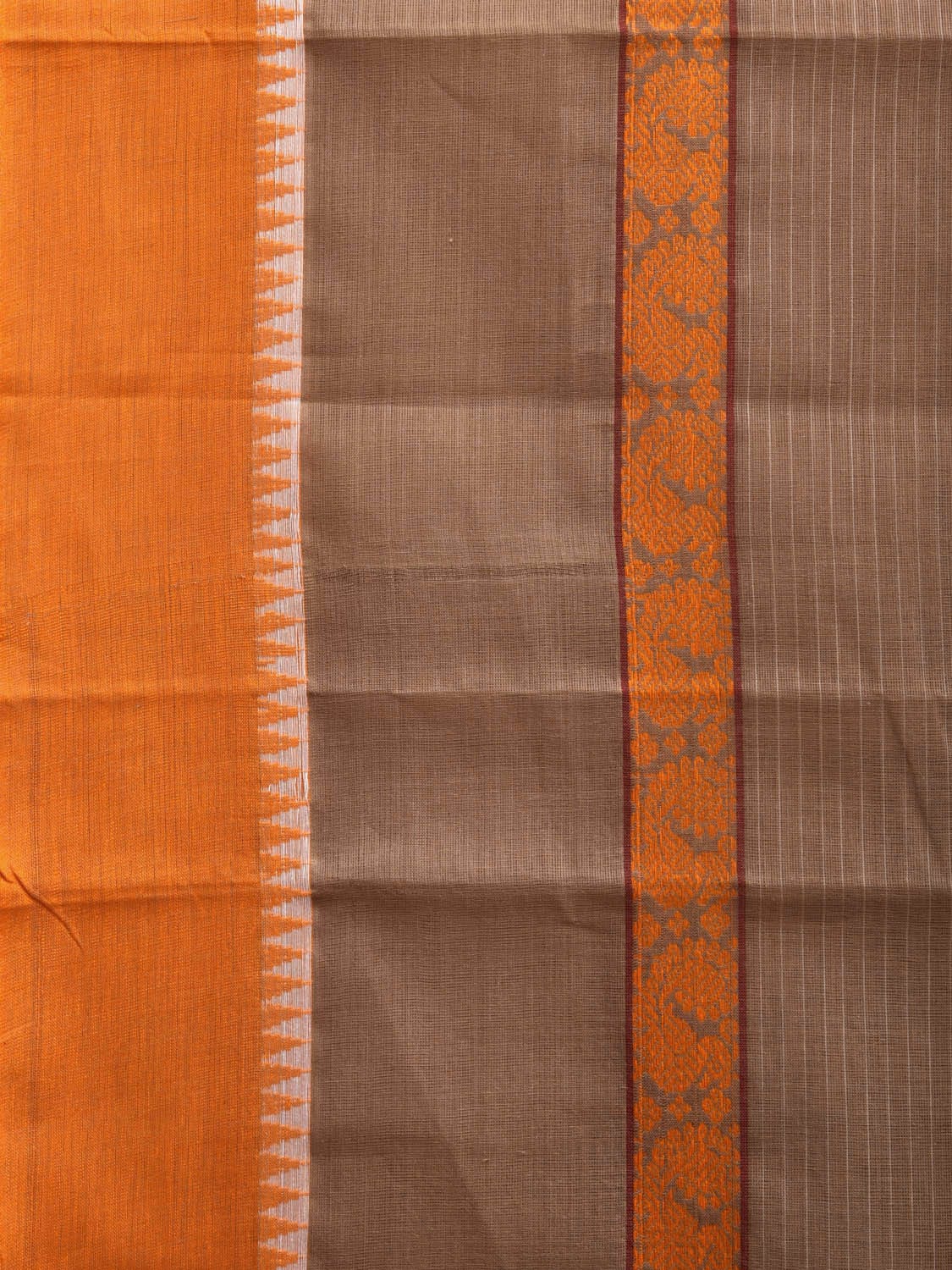 Fawn Narayanpet Cotton Handloom Saree with Big Border Design No Blouse np0913