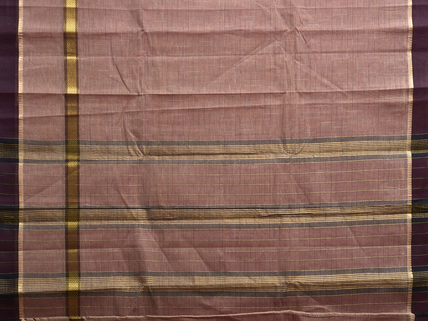 Fawn Narayanpet Cotton Handloom Saree with Big Border Design No Blouse np1149