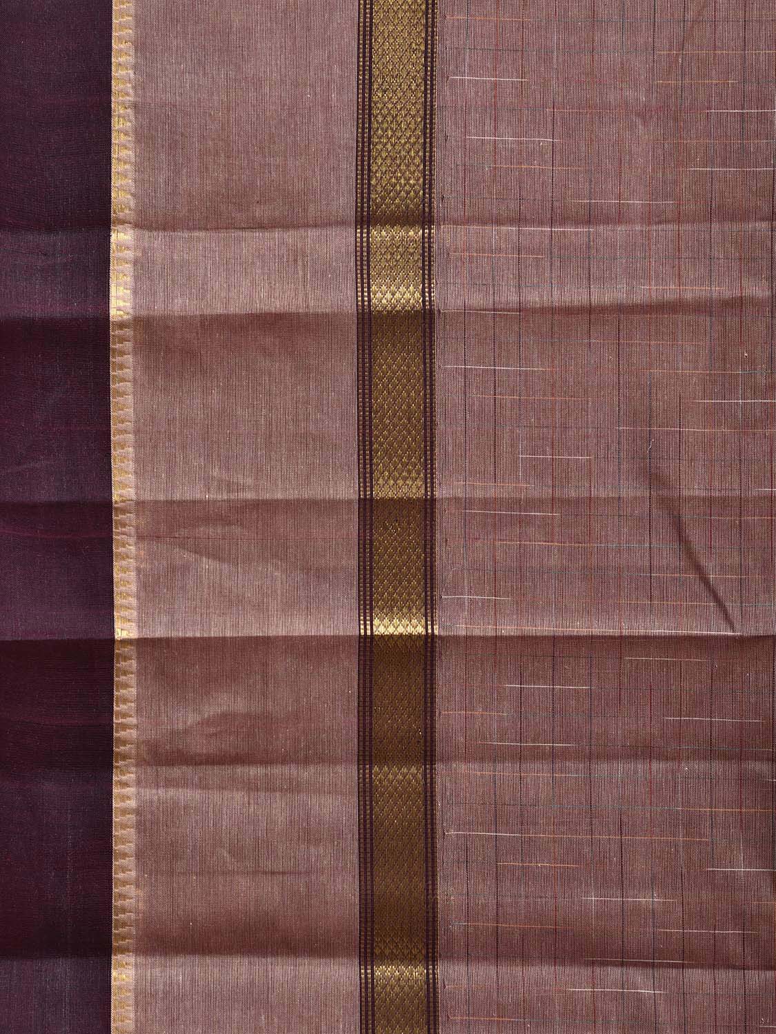 Fawn Narayanpet Cotton Handloom Saree with Big Border Design No Blouse np1149