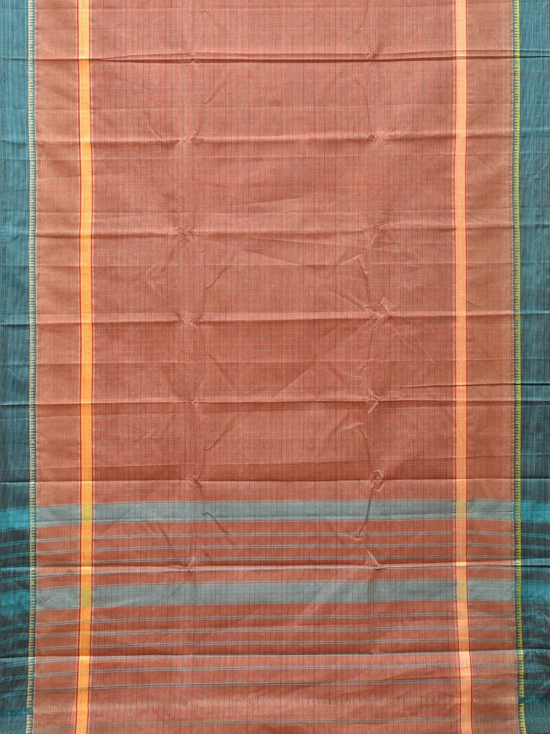 Fawn Narayanpet Cotton Handloom Saree with Strips Design No Blouse np0778