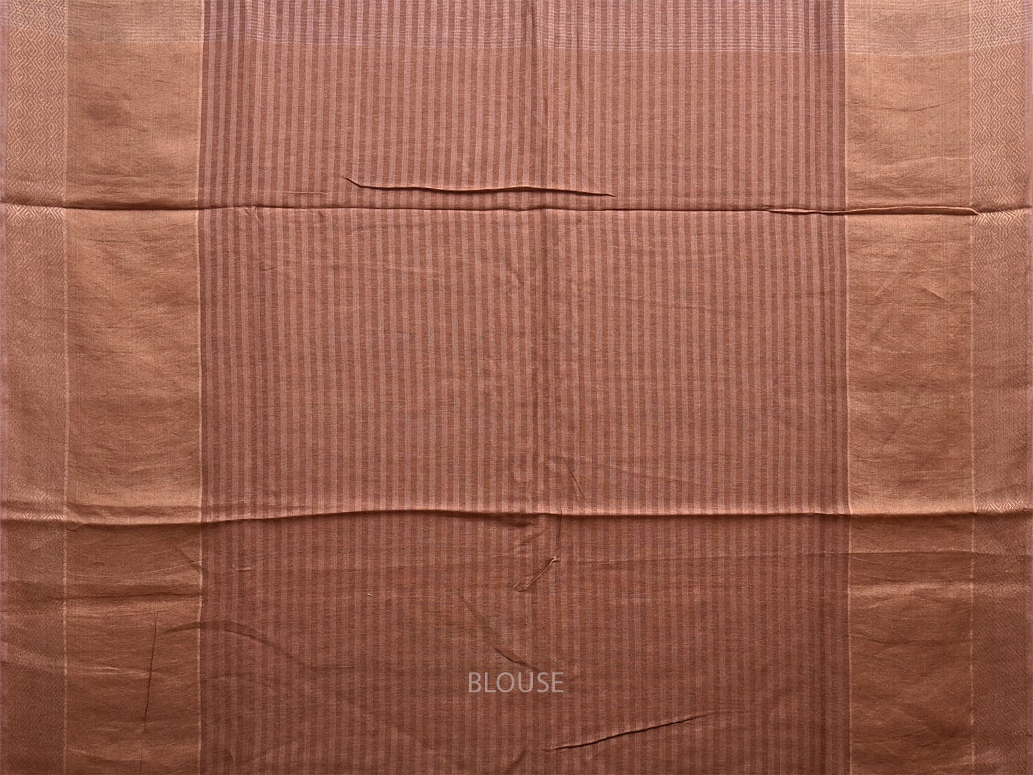 Fawn Tussar Saree with Strips Body and Pallu Design o0574