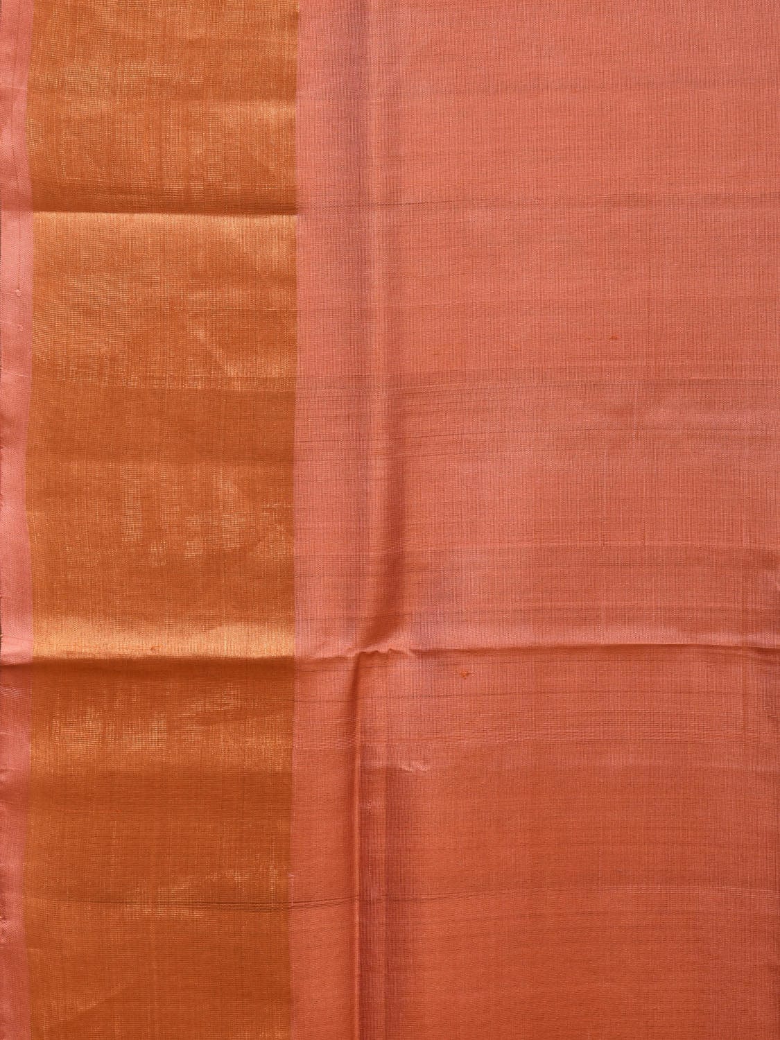 Fawn Uppada Silk Handloom Plain Saree with Strips Pallu Design u2144