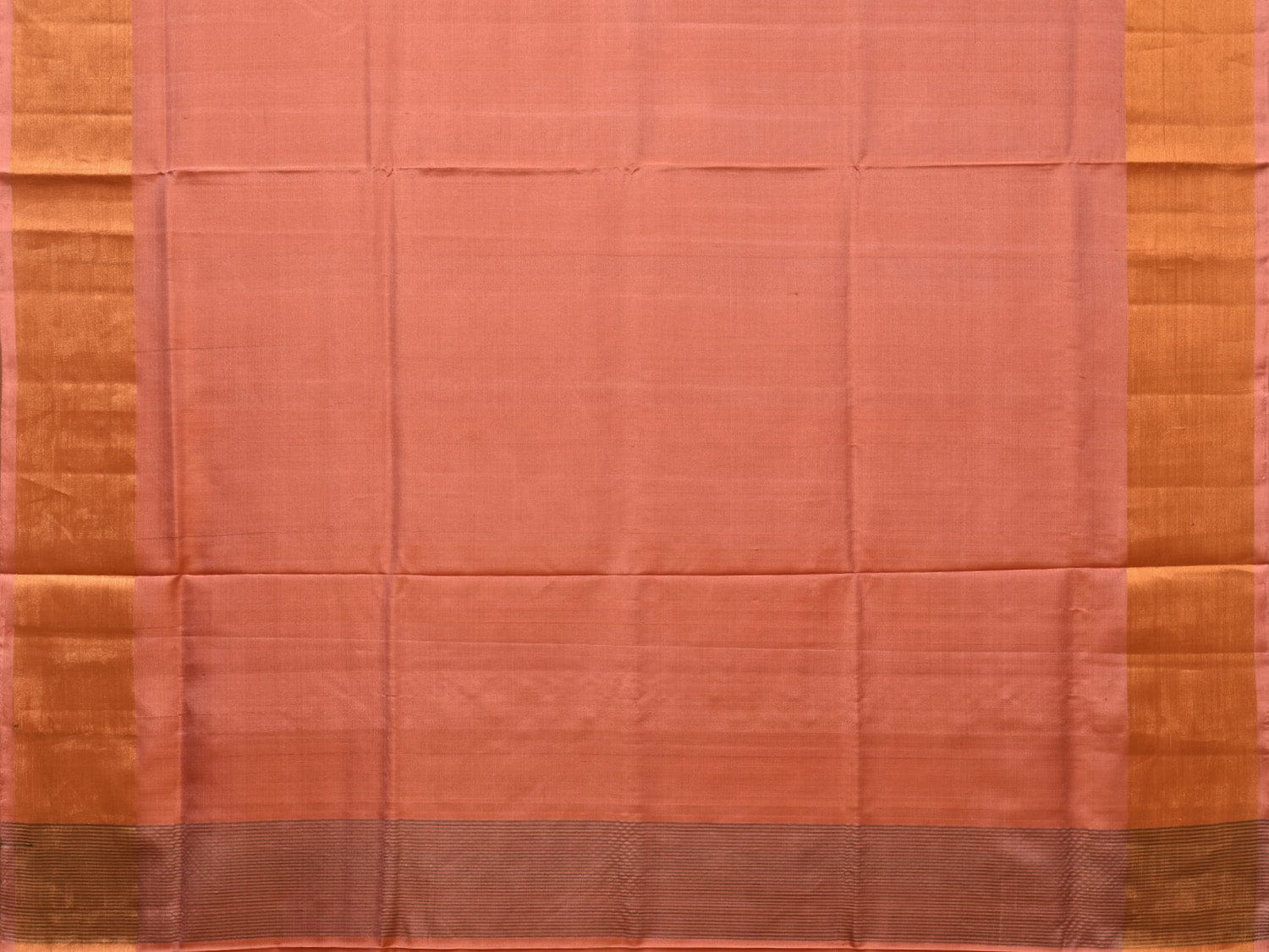 Fawn Uppada Silk Handloom Plain Saree with Strips Pallu Design u2144