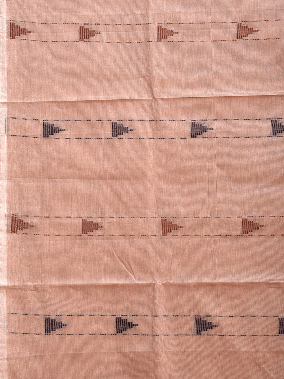 Fawn Venkatagiri Cotton Saree with Arrow Head Buta and Pallu Design v0144