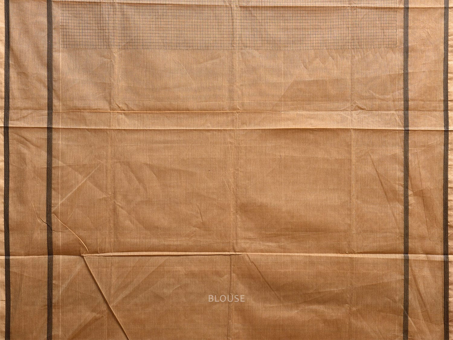 Fawn Venkatagiri Cotton Saree with Checks and Strips Pallu Design v0112