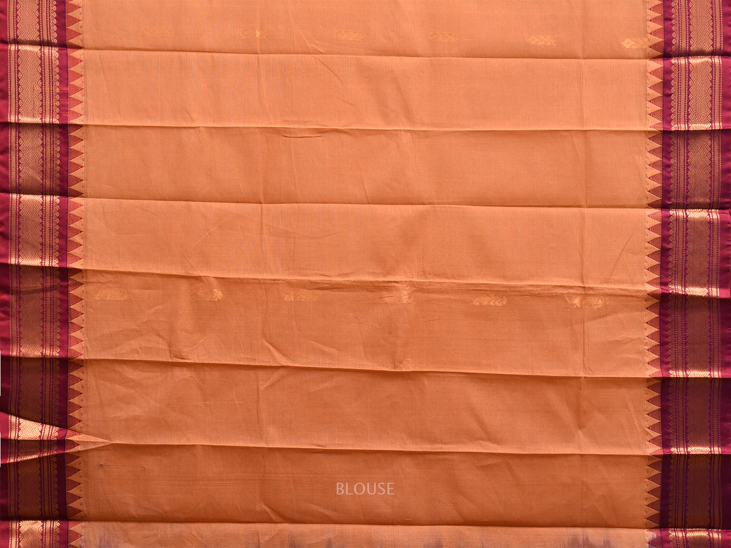 Mustard and Purple Gadwal Cotton Saree with Body Buta and Border-Pallu Design g0446