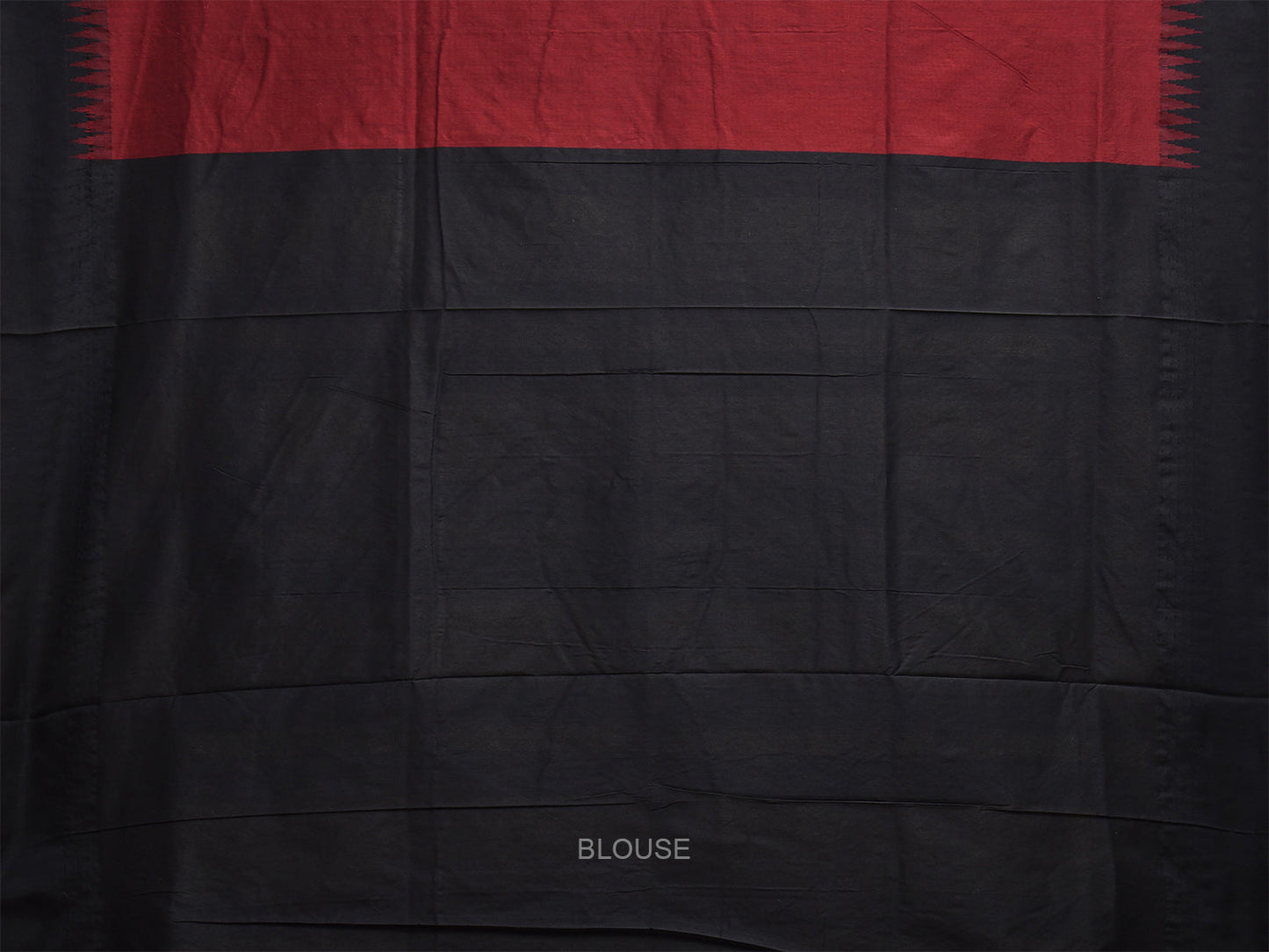 Red and Black Gadwal Cotton Viscose Saree with Temple Border Design g0477