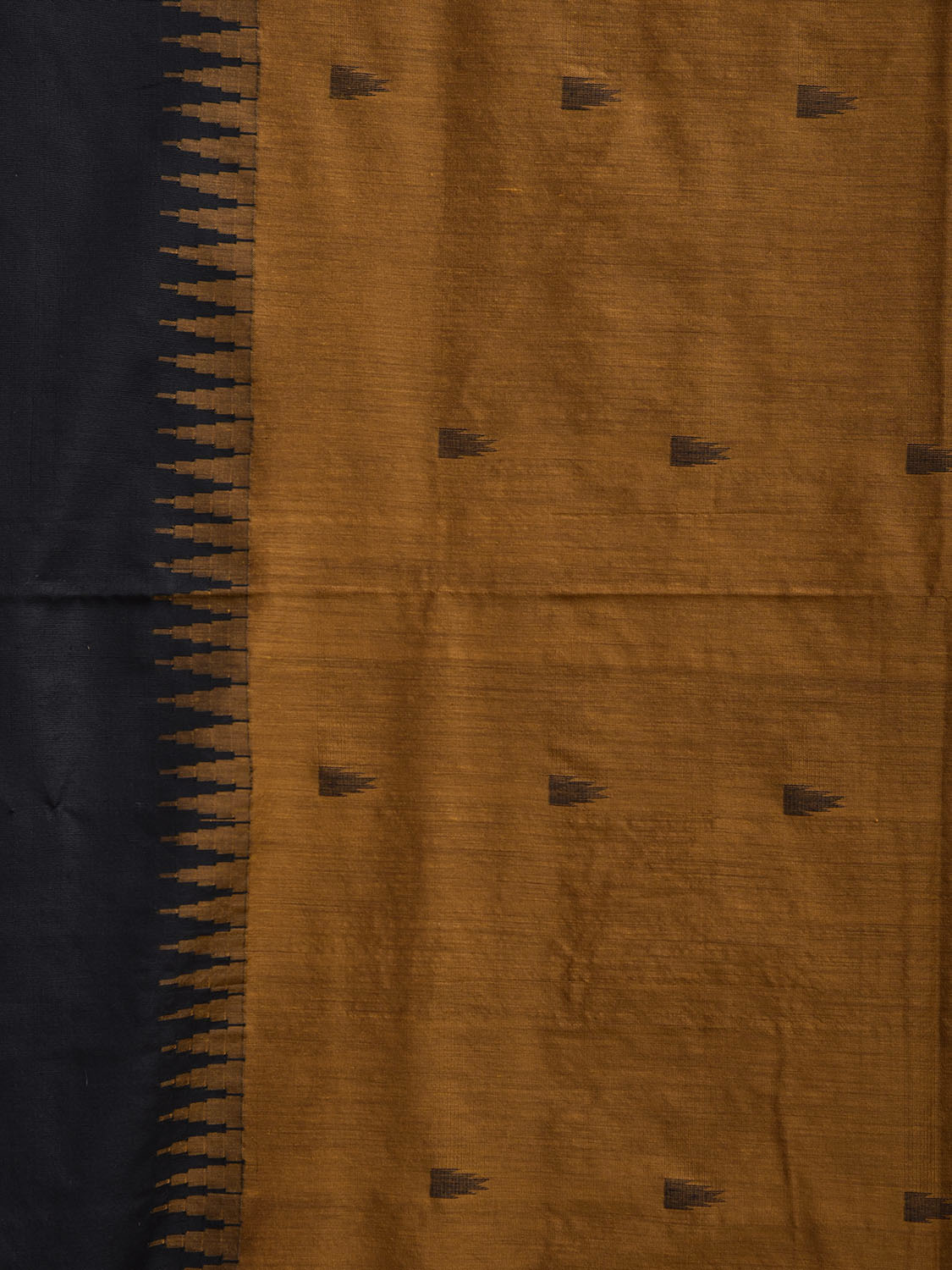 Olive and Black Gadwal Cotton Viscose Saree with Temple Border Design g0479