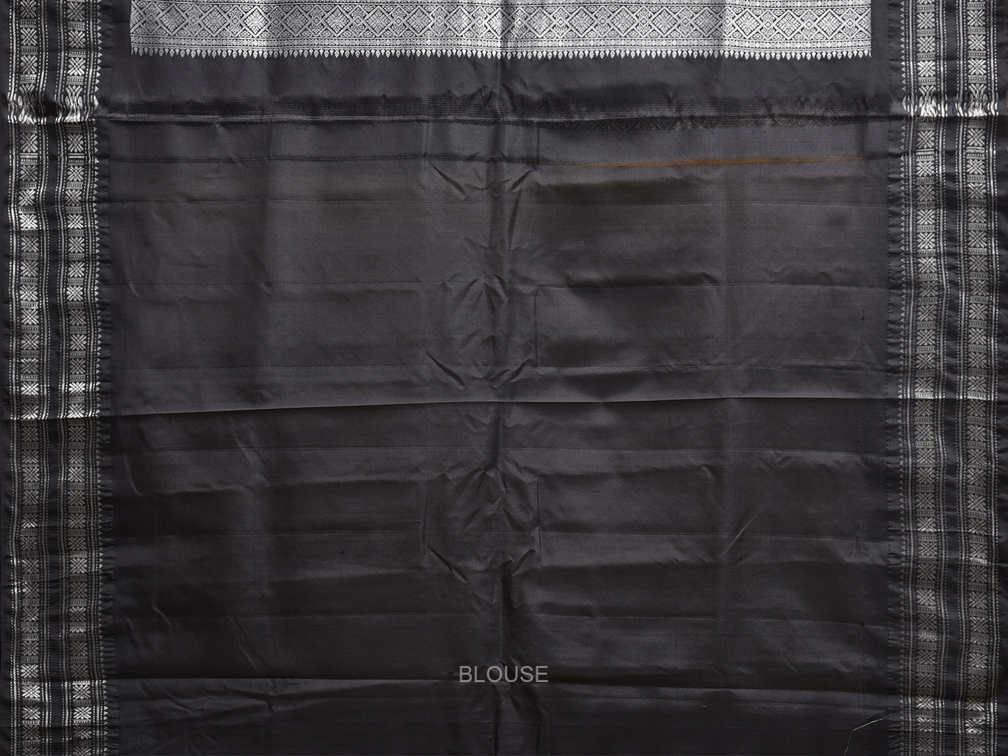 Olive and Black Gadwal Silk Saree with Border and Pallu Design g0484