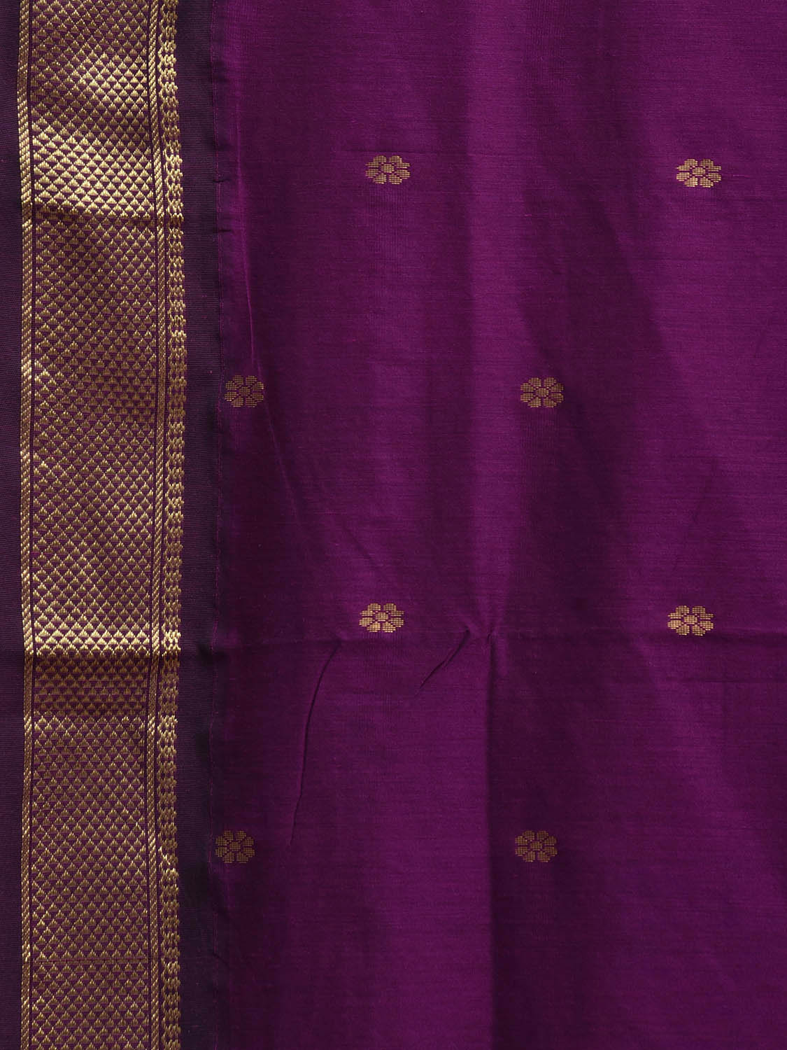 Purple Gadwal Cotton Viscose Saree with Border and Pallu Design g0490